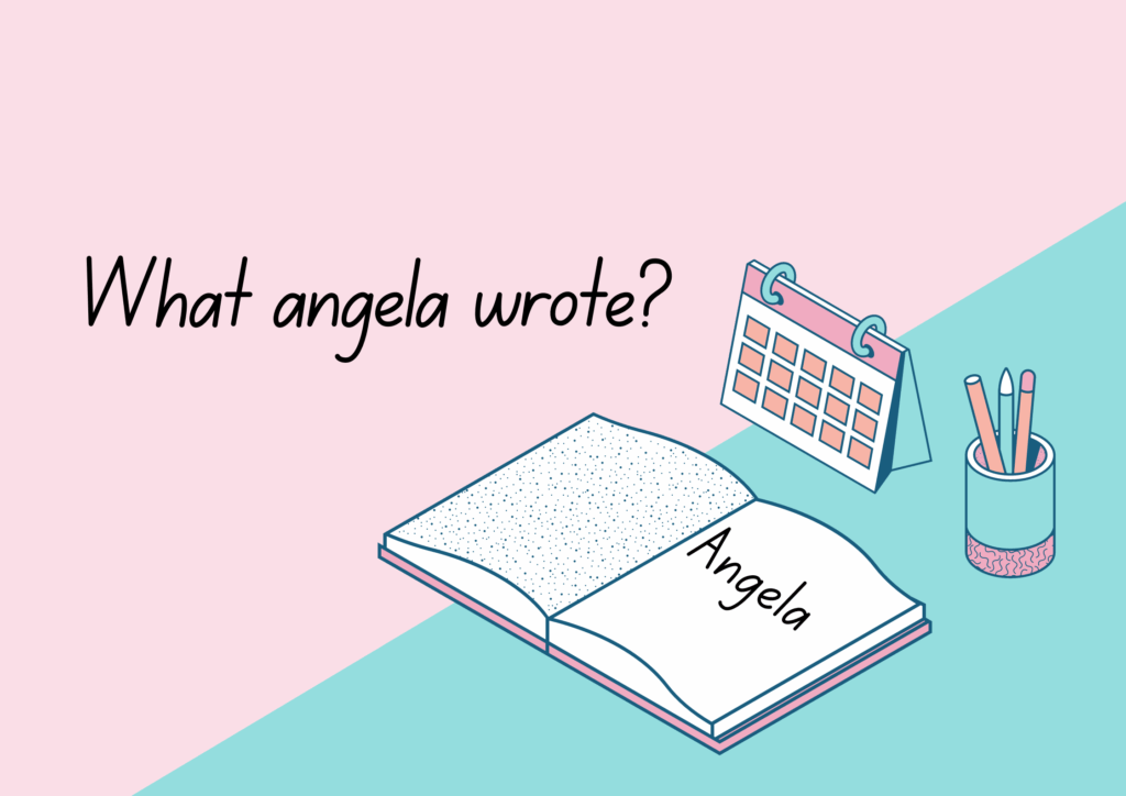 Angela寫什麼?